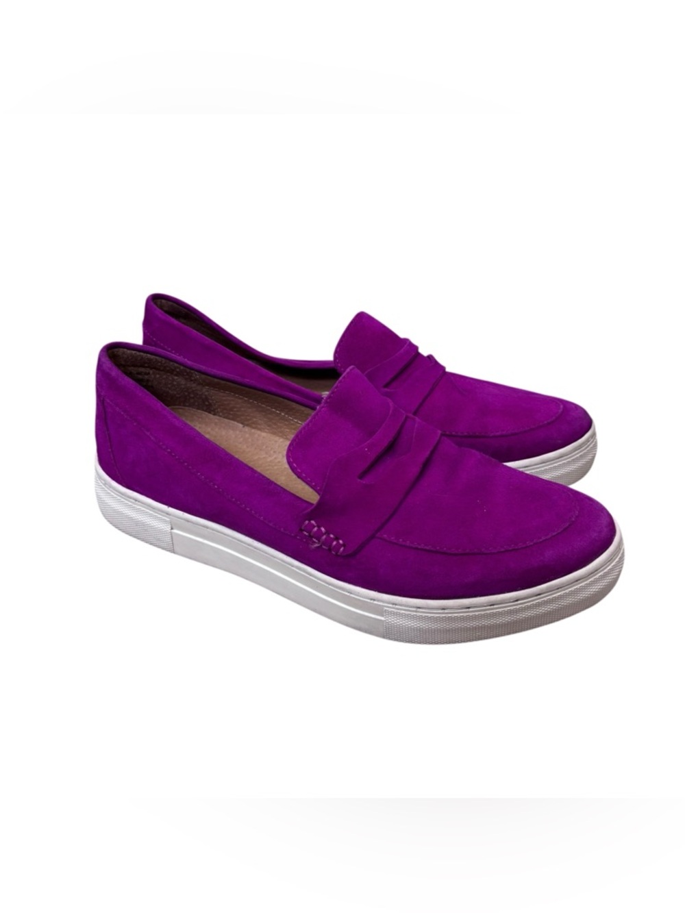 Seychelles Magenta Suede Penny Loafers Slip On Women’s size 7
